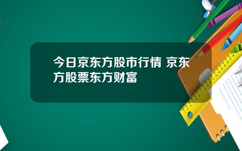 今日京东方股市行情 京东方股票东方财富